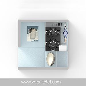 Two Squat Toilet Vacuum Toilet System Cavity Type Vacuum Public Toilet System